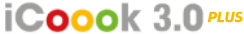 Logo z napisem \'ICOOOK 3.0 PLUS\' w kolorach czarnym, czerwonym, zielonym i żółtym.