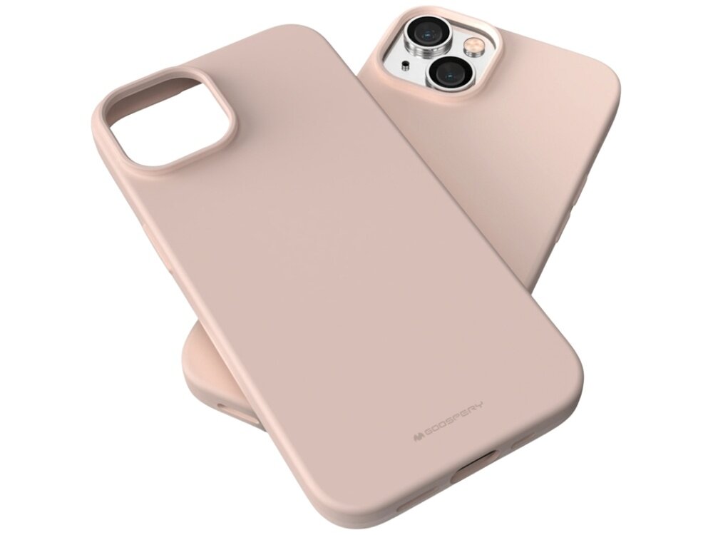 Dwa różowo-piaskowe etui na telefon, jedno z nich leży na drugim. Na jednym z etui widoczne jest logo \'MERCURY\'.