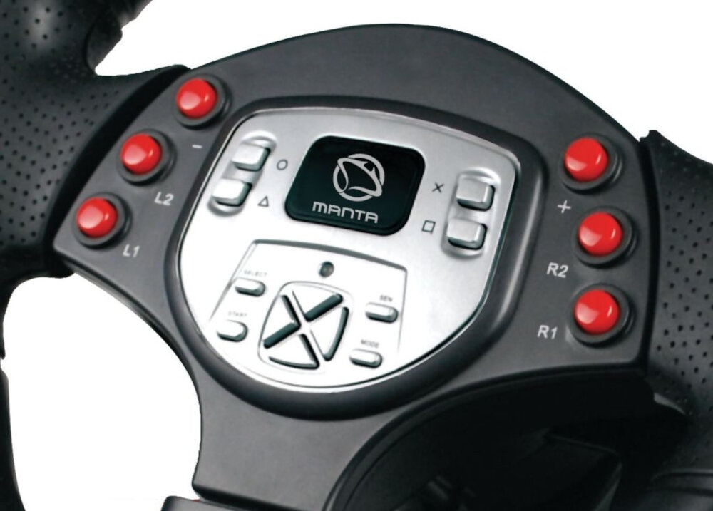 Kierownica MANTA Supreme MM631CS (PC/PS3) wytrzymałość konfiguracja sterowanie przyciski funkcyjne design