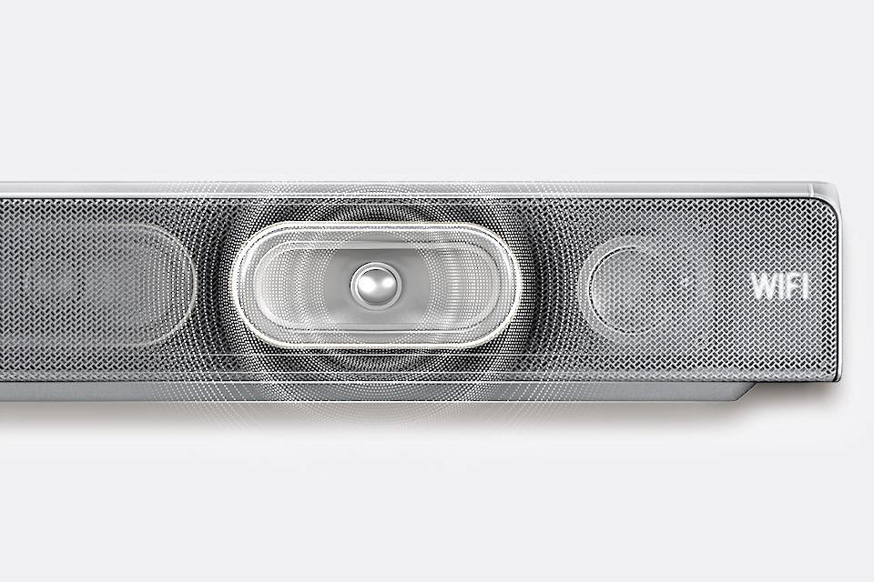 Samsung Głęboki i czysty bas. Wbudowany subwoofer i technologia Distortion Cancelling*