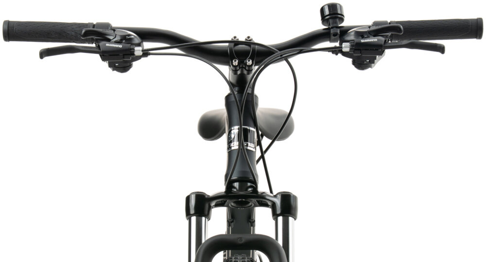 Rower górski MTB INDIANA X-Pulser 2.7 D15 27.5 cala damski Czarno-żółty kierownica na białym tle widoczna od przodu kierownica marki SIXTY typu A-6012 precyzja prowadzenia i swoboda manewrowania kontrolowanie toru jazdy wspornik MAGIX A6938 Ahead dopasowanie ustawienia