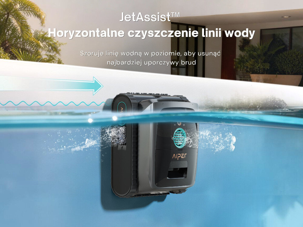 Robot do czyszczenia basenów AIPER Scuba V3, Dysze, linia wody, czyszczenie, precyzja, Urządzenie czyszczące krawędź basenu przy linii wody.