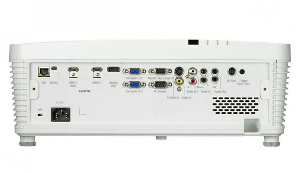 RICOH-PJ-WU5570 projektor głośniki podłączenia biznes edukacja spotkania kensington lock