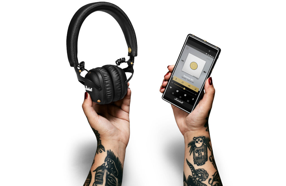 SŁUCHAWKI MARSHALL BLUETOOTH MID CZARNE bluetooth brak kabli przewodów