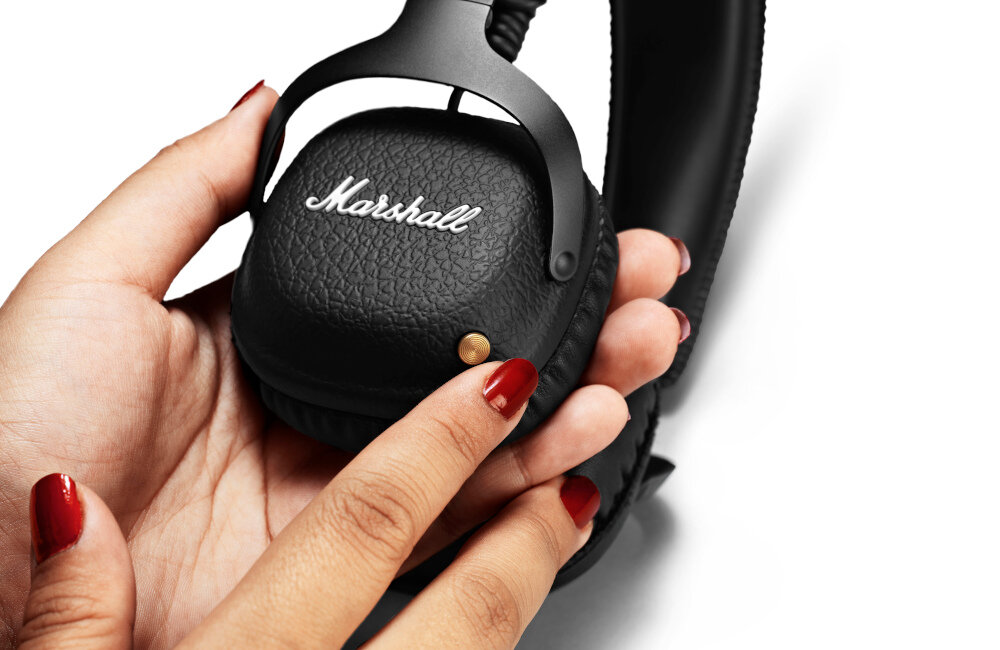 SŁUCHAWKI MARSHALL BLUETOOTH MID CZARNE odbieranie połączeń pokrętło