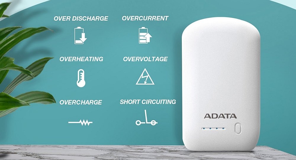 Powerbank ADATA AP10050 10050mAh zabezpieczenia