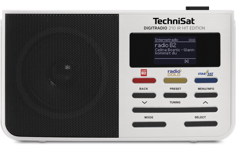 TECHNISAT DIGITRADIO 210 IR wyświetlacz kolorowy tony niskie wysokie audio IN