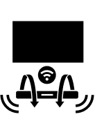 Czarna ikona przedstawiająca symbol Wi-Fi z trzema zakrzywionymi liniami nad kropką.