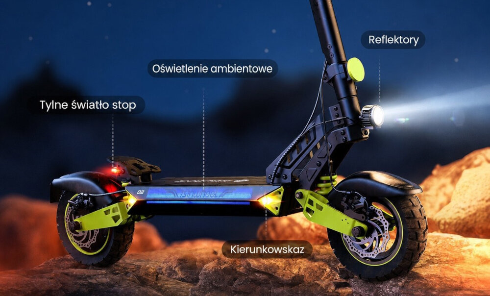 Hulajnoga elektryczna ISINWHEEL D2 55km 1000W Amortyzacja 10