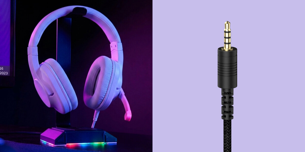 Słuchawki HAMA uRage SoundZ 100 V2, Dźwięk przestrzenny Biały Odłączany przewód uFlex Organizer przewodu jednostronne prowadzenie kabla Przewód jack 3,5 mm – USB-C o długości 2,20 m
