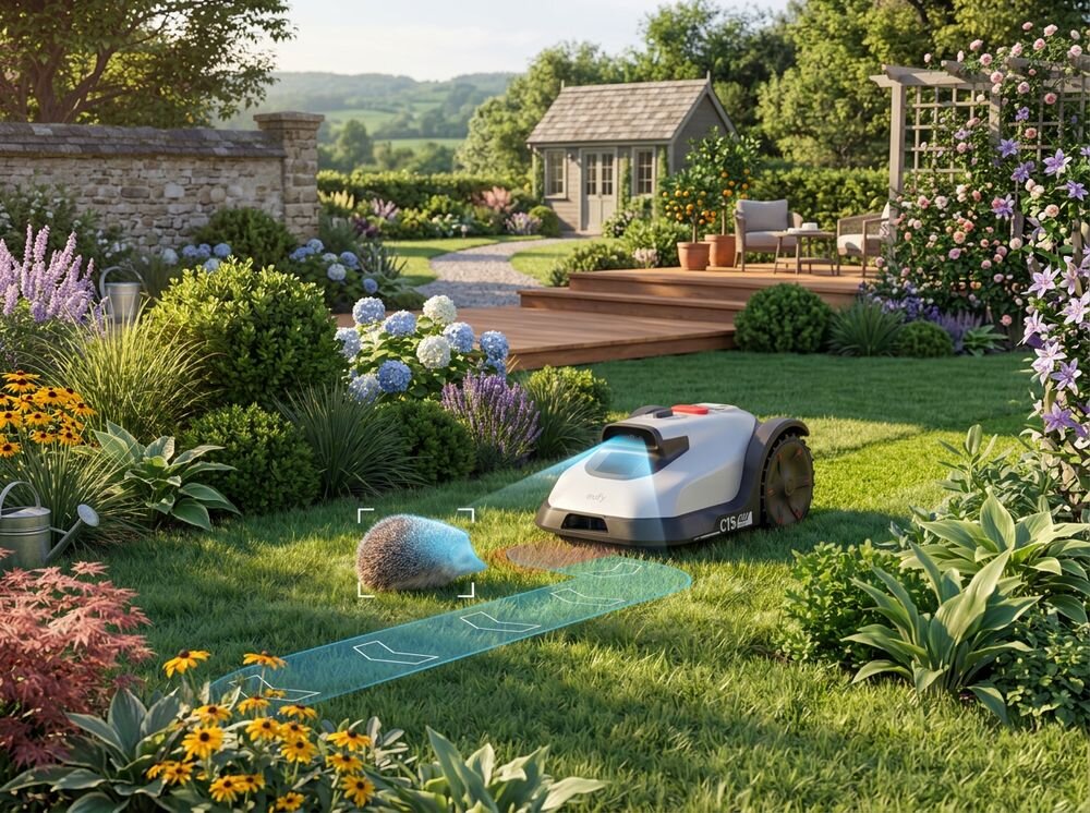 Robot koszący EUFY Mower C15 Sterowanie Wi-Fi Bez przewodu ograniczającego 500m2, robot, nawigacja, mapa, kosiarka, Robot koszący omijający jeża w przydomowym ogrodzie.   