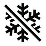 no frost Czarny symbol przedstawiający przekreśloną płatek śniegu, oznaczający funkcję No Frost.