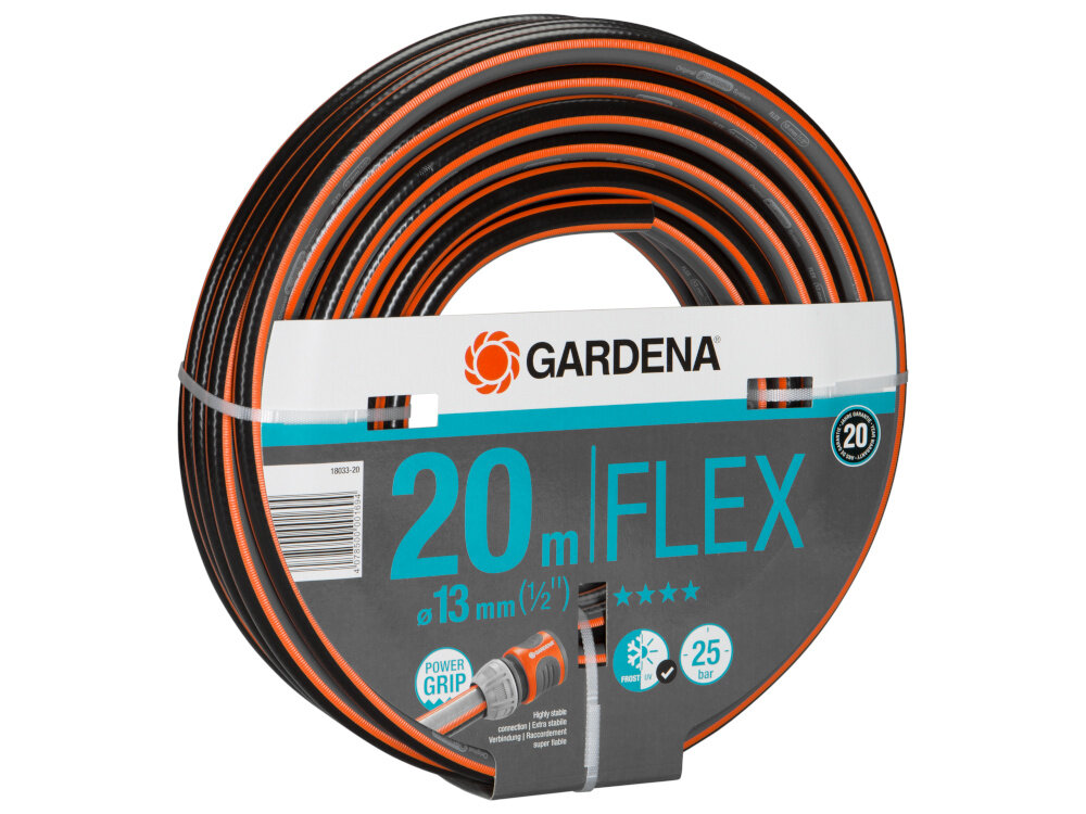 Wąż ogrodowy GARDENA Comfort Flex 1-2 cala 20 m 18033-20 wygodne podlewanie efektywnosc odpornosc na mroz i promienie UV elastycznosc optymalna dlugosc trwaly praktyczne rozwiazanie