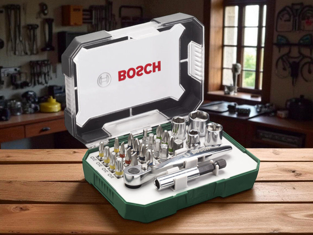 26-częściowy zestaw końcówek wkręcających z grzechotką Bosch wszechstronne prace montażowe