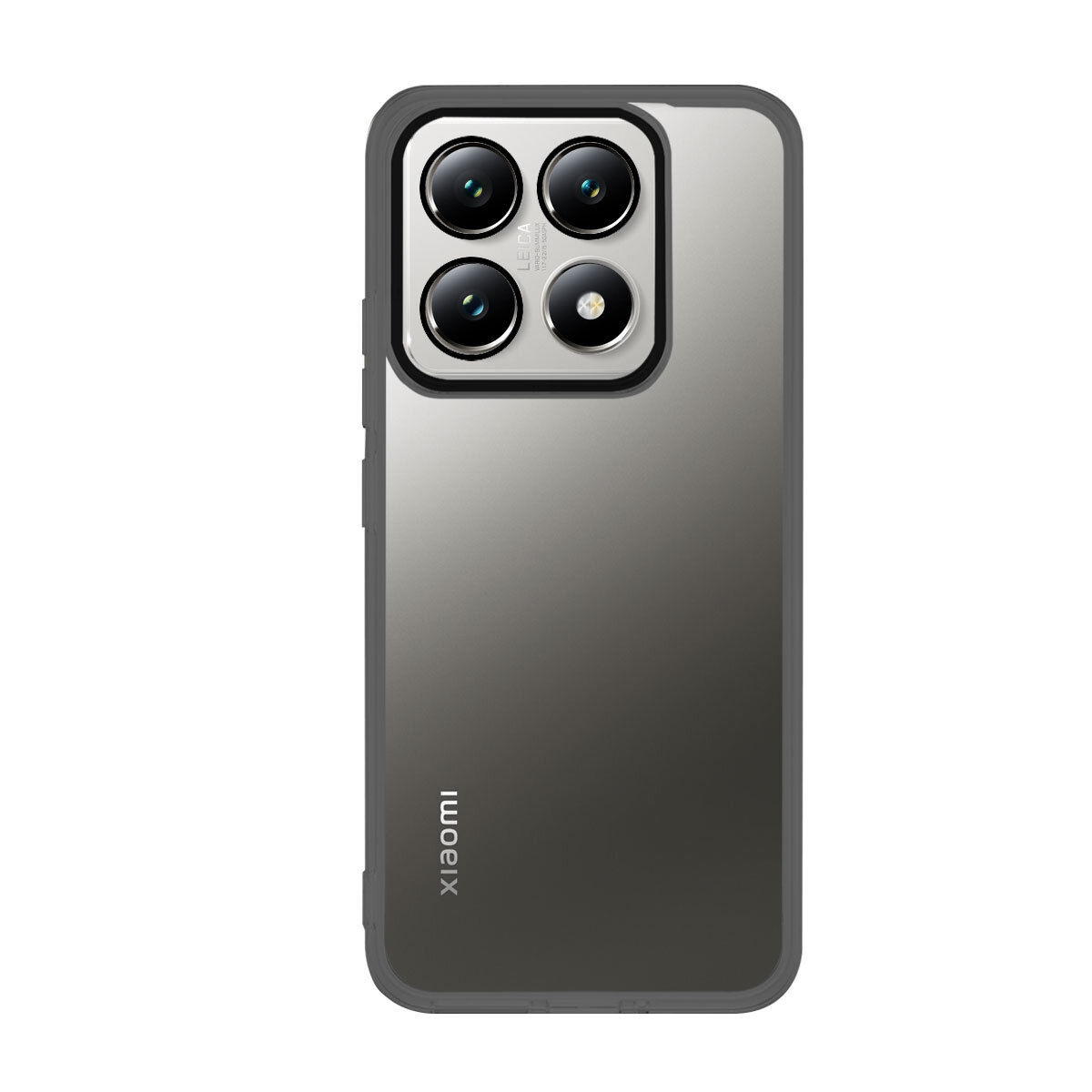 Etui do Xiaomi 14T z widocznym logo \'xiaomi\' na dolnej części, posiadające wycięcie na aparat z czterema obiektywami.