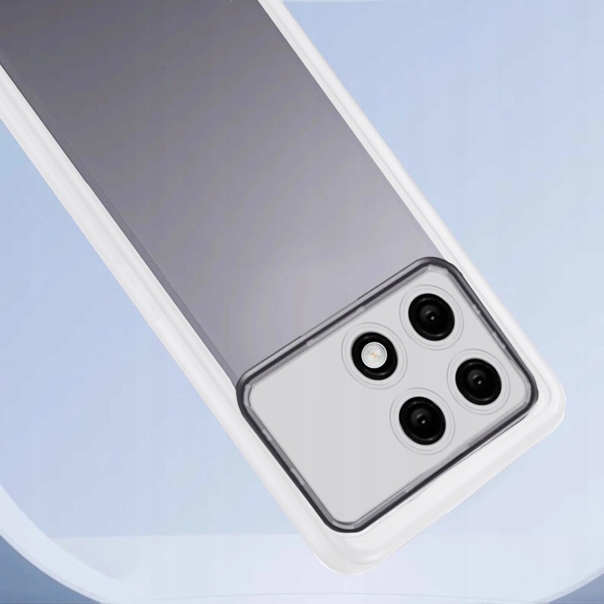 Etui pancerne do Redmi Note 13 5G z widocznymi czterema otworami na aparaty fotograficzne, umieszczone na jasnym tle.