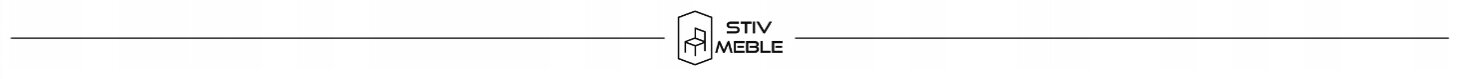 Logo STIV MEBLE z prostą linią po obu stronach.