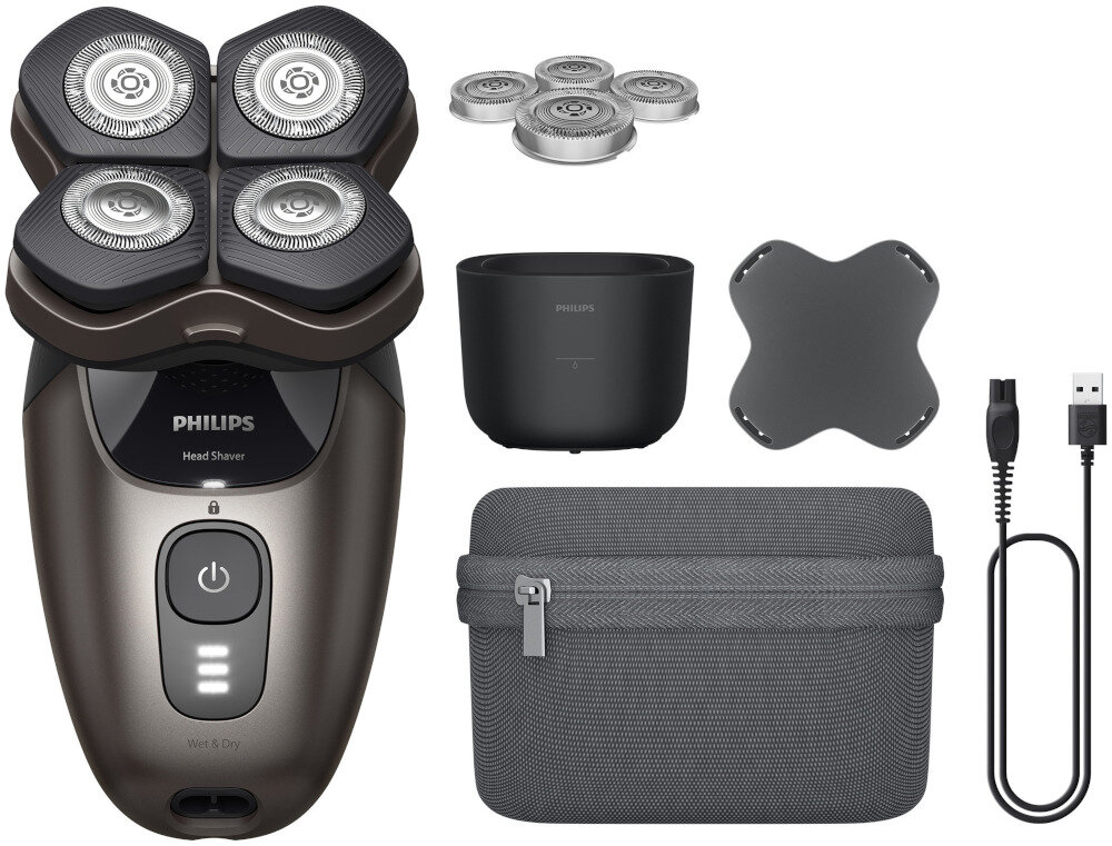 Golarka do głowy PHILIPS Head Pro Seria 9000 HS9980/16 Na mokro i sucho zestaw akcesoria komplet wyposażenie