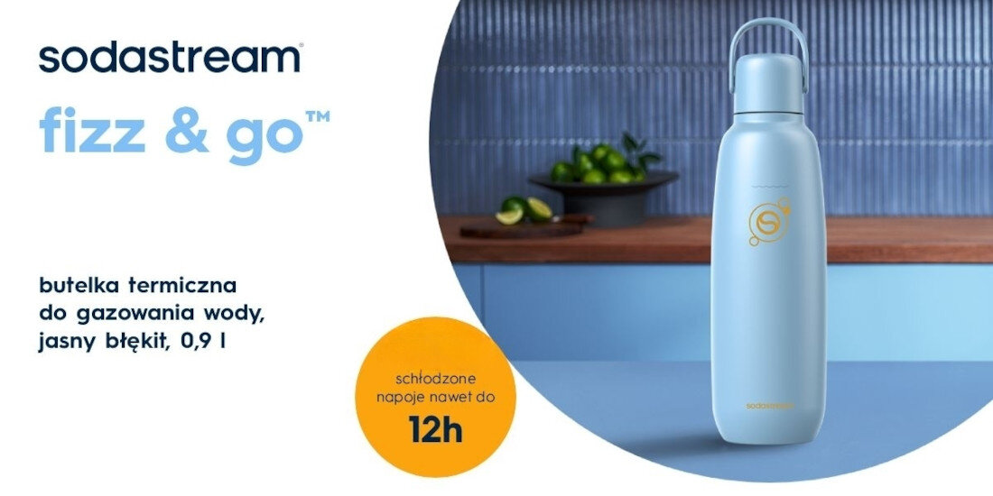 Butelka termiczna SODASTREAM Fizz&Go 0.9 l Jasnobłękitny zdjęcie lifestyle Codzienne nawodnienie