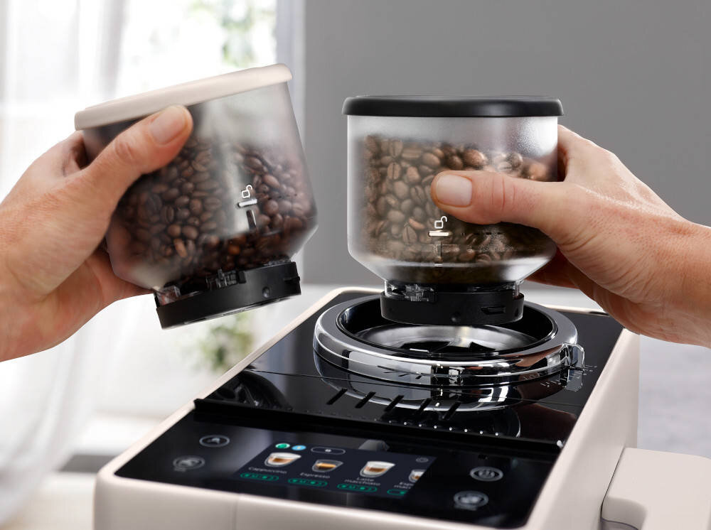 Ekspres DELONGHI Rivelia EXAM 440.55.BG System Bean Switch dwa pojemniki ziarna pojemność