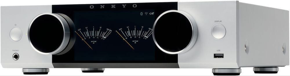 System ALL IN ONE ONKYO MUSE Y-40 wejście Phono przedwzmacniacz gramofonowy MM winyle, urządzenie na białym tle