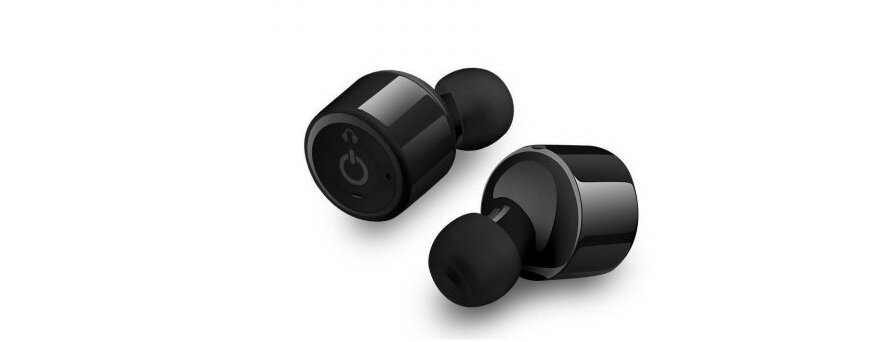 Słuchawki dokanałowe FOREVER TWE-100 Czarny widok ogólny bok