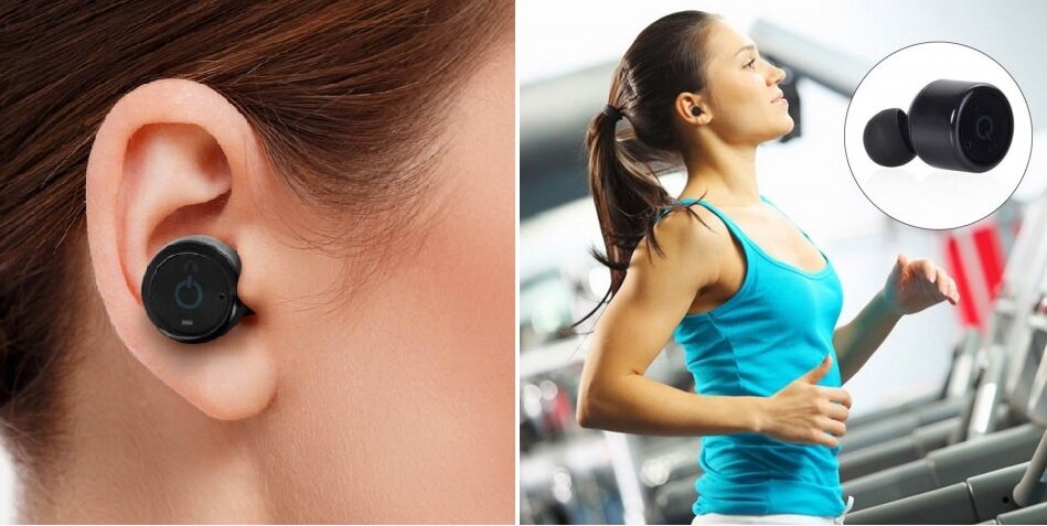 Słuchawki dokanałowe FOREVER TWE-100 Czarny widok ucho