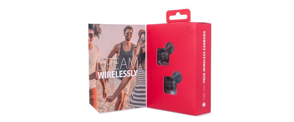 Słuchawki dokanałowe FOREVER TWE-100 Czarny opakowanie otwarte