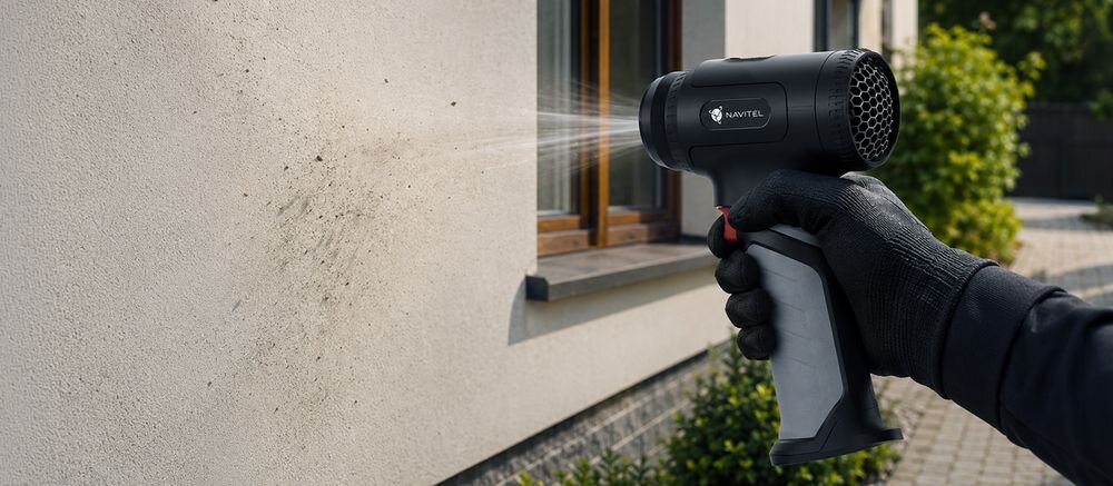NAVITEL Turbo Fan TF9 Navitel TF9 Turbo Fan inteligentny system ochrony zwiększający bezpieczeństwo wygodę użytkowania trybie czuwania trzy minuty bez wykonywania żadnej czynności Zaawansowane funkcje wysoką mocą trwałą konstrukcją - dmuchawa zdmuchująca brud z elewacji