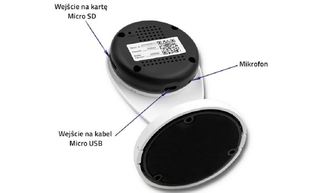 Kamera IP QOLTEC HD WiFi IR Biały - male gabaryty  