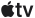 Logo przedstawia symbol jabłka obok liter \'tv\'.