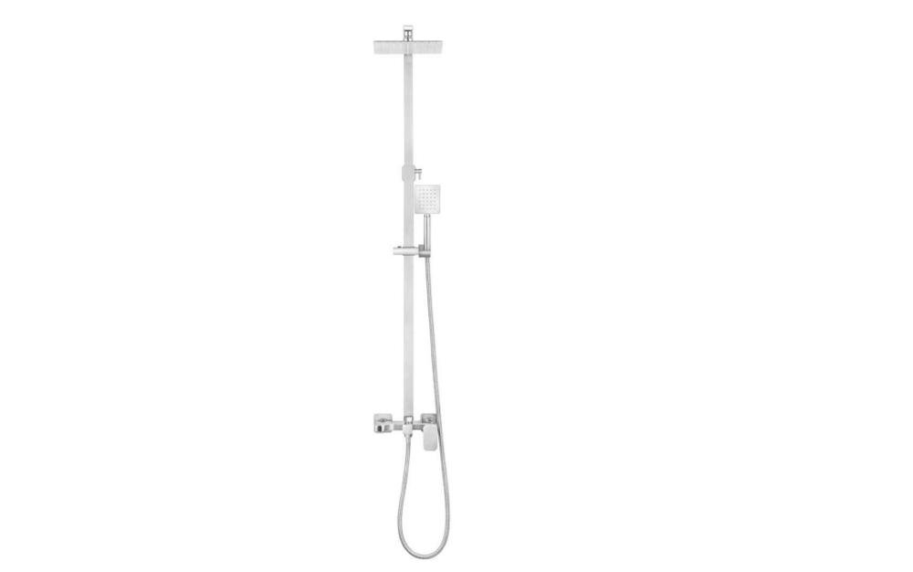 Biała lampa wisząca o cylindrycznym kształcie z długim przewodem i okrągłą podsufitką.
