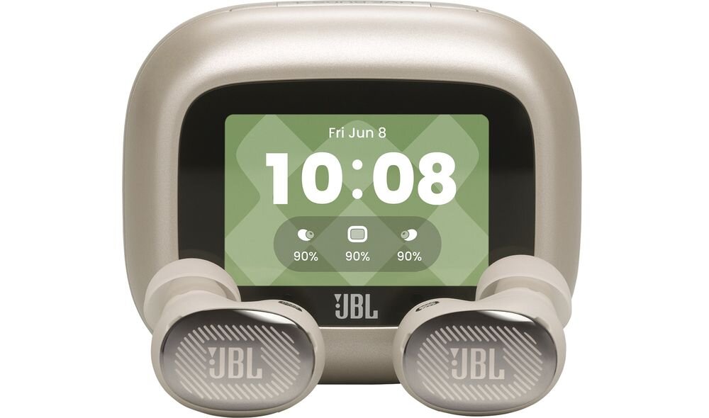 Słuchawki dokanałowe JBL Live Buds 4 ANC z JBL Signature Sound i Hi-Res Audio Wireless, słuchawki z etui ładującym na białym tle