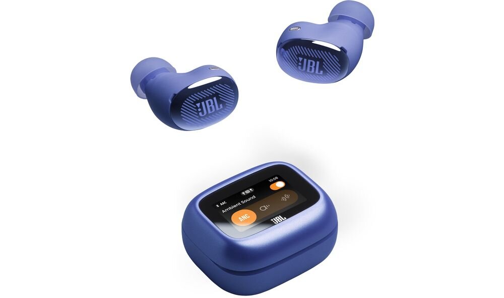 Słuchawki dokanałowe JBL Live Buds 4 ANC z Bluetooth LE Audio i Auracast, słuchawki z etui ładującym na białym tle