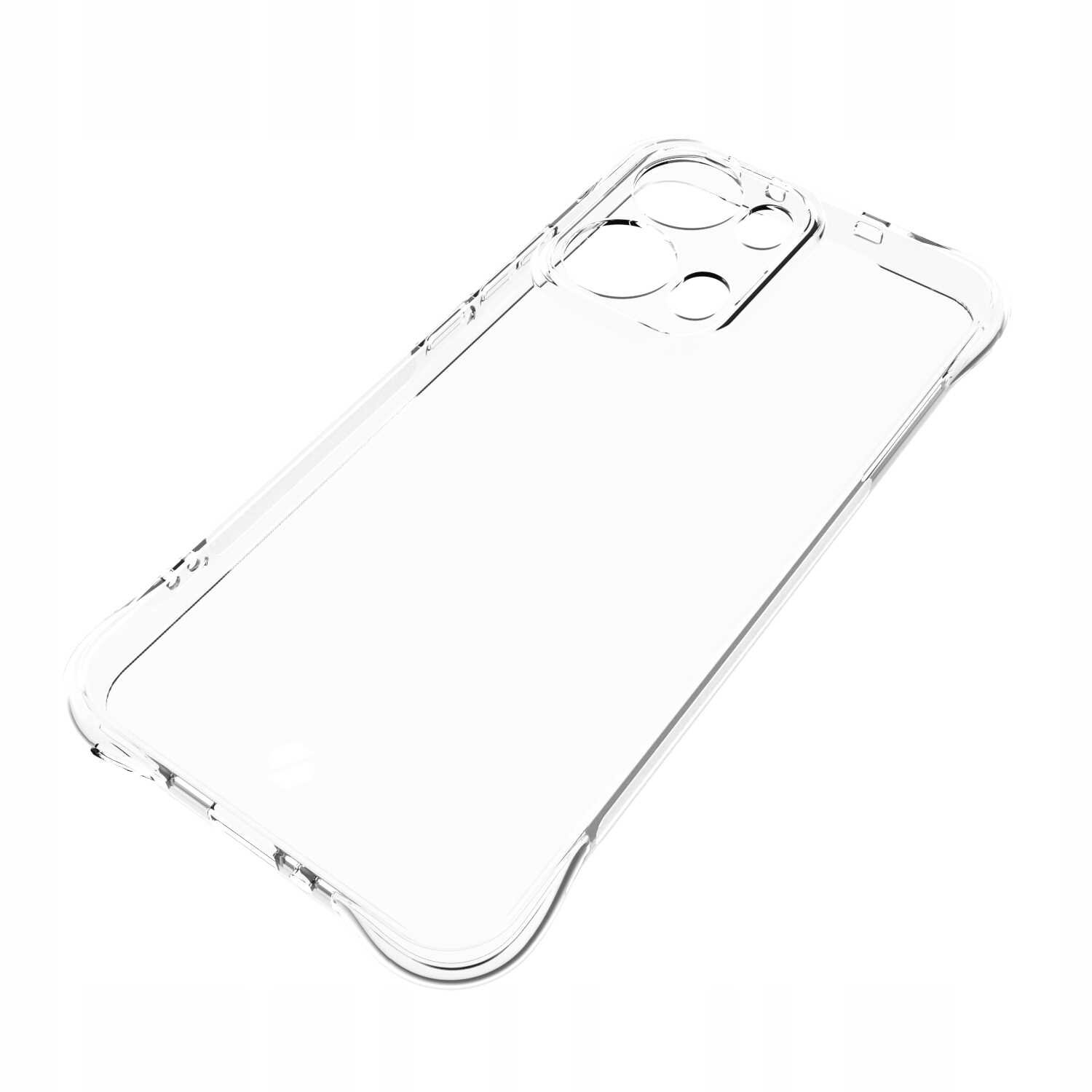 Przezroczyste silikonowe etui z wycięciami na aparat i przyciski, przeznaczone do telefonu Oppo Reno13 Pro 5G.