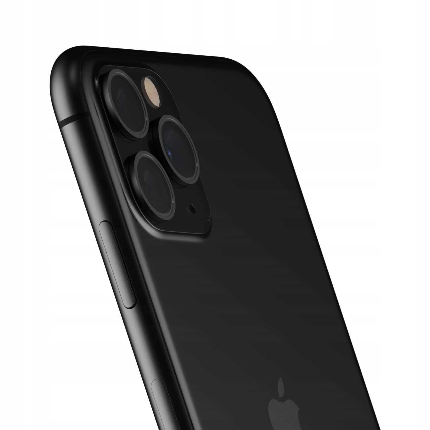 Czarny telefon z trzema obiektywami aparatu i lampą błyskową na tylnej obudowie. Widoczne jest logo producenta w dolnej części obudowy.