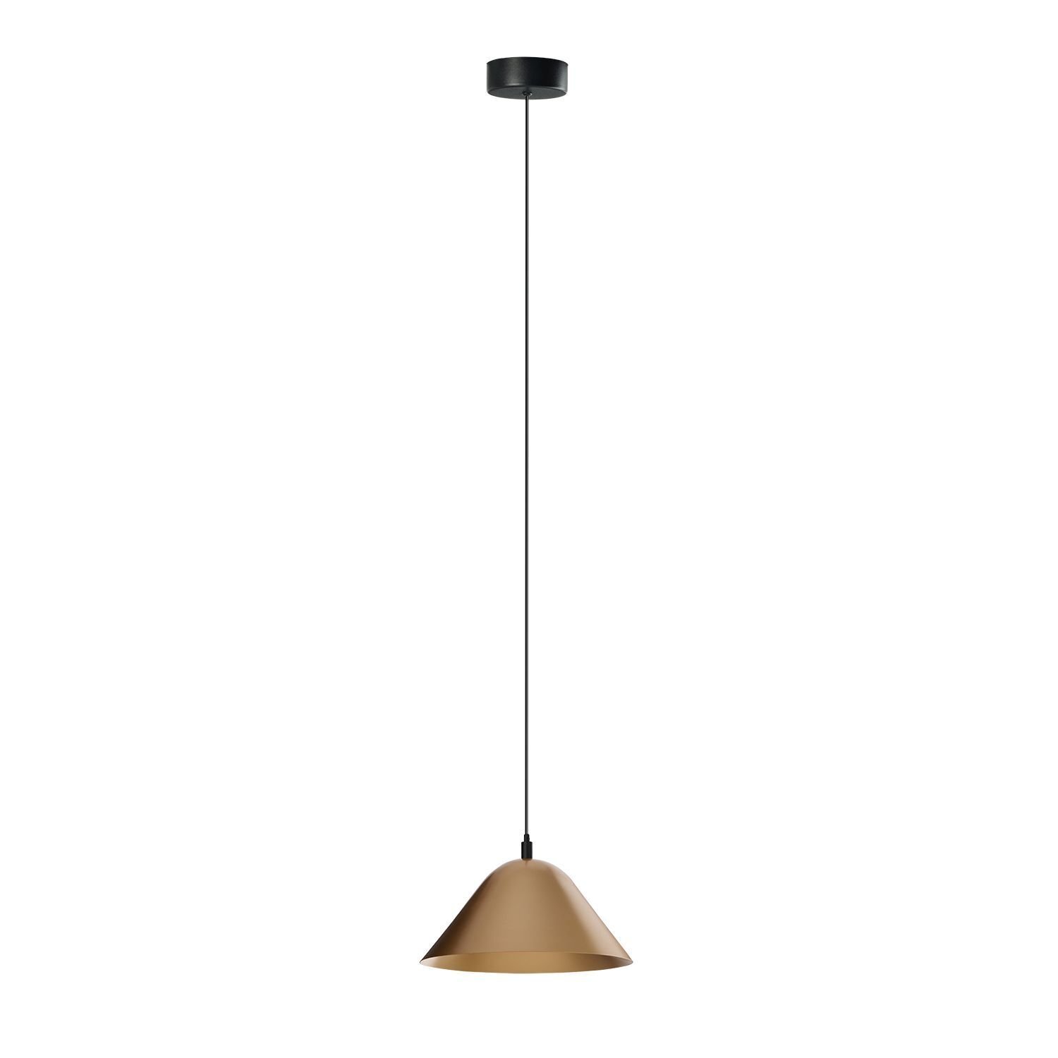 Czarna lampa podłogowa z okrągłą podstawą i regulowanym kloszem, ustawiona na białym tle.