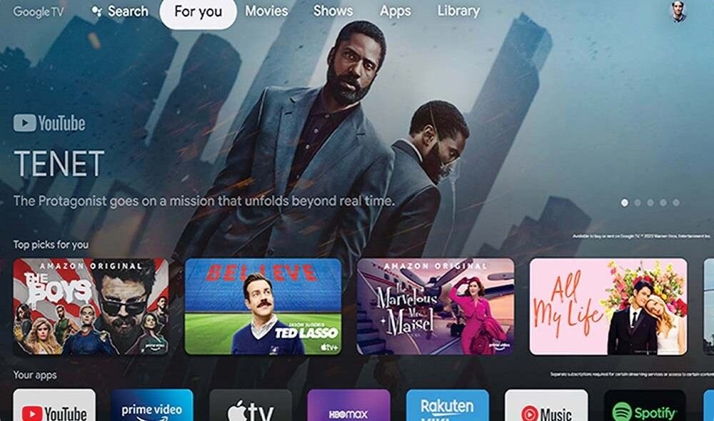HAIER H85S80GUX telewizor Google TV rekomendacje aplikacje Google Play Store, panel google tv
