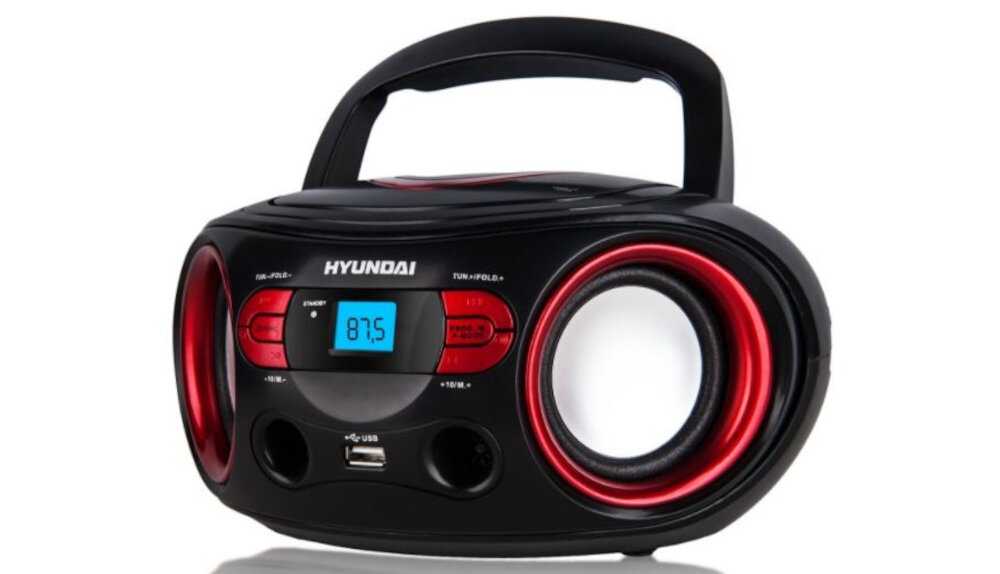 Radioodtwarzacz HYUNDAI TRC 533 AU3BR - Radio zawsze pod ręką, Radioodtwarzacz po skosie na białym tle
