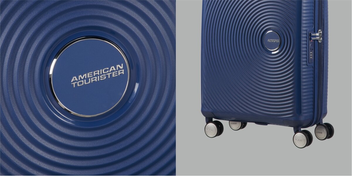 Walizka AMERICAN TOURISTER SoundBox 55 cm zamek bok profil Wygoda i funkcjonalność twarda konstrukcja możliwość poszerzenia zwiększenie przestrzeni z 35,5 na 41 l