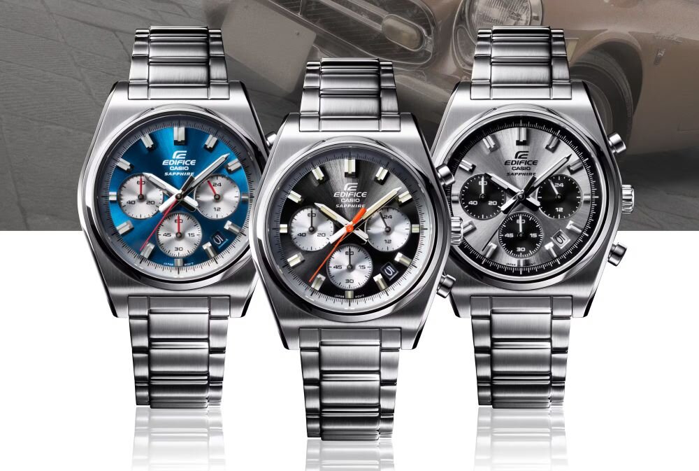 CASIO Casual Edifice EFB-730D sportowy chronograf ze stalową bransoletą i szafirowym szkłem