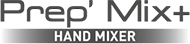 Logo z napisem \'Prep\' Mix+ HAND MIXER\' na szarym tle.