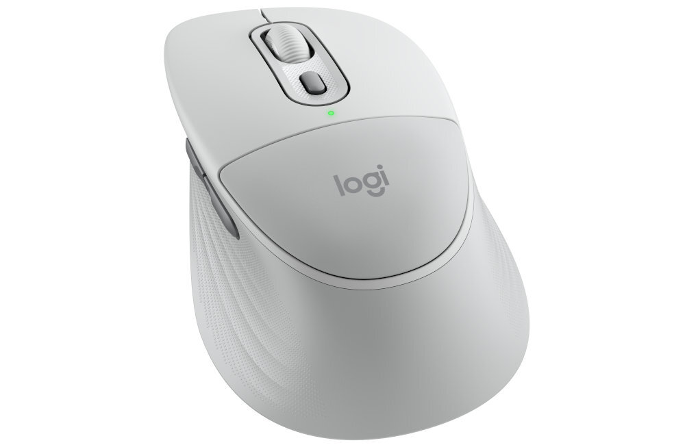 LOGITECH Signature Comfort Plus M850 L Wbudowana, miękka poduszka redukcji napięcia mięśniowego i odciążeniu stawu nadgarstkowego - mysz z widoczną poduszką na jasnym tle