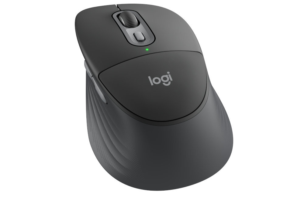 LOGITECH Signature Comfort Plus M850 L Wbudowana, miękka poduszka redukcji napięcia mięśniowego i odciążeniu stawu nadgarstkowego - mysz z widoczną poduszką na jasnym tle
