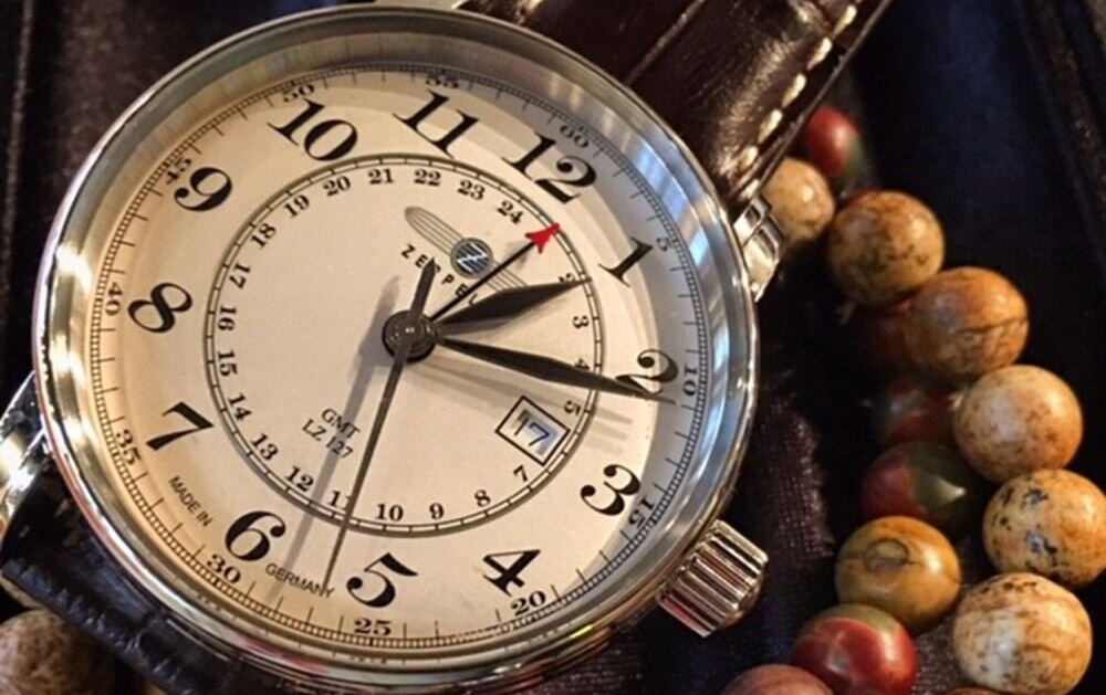 ZEPPELIN LZ 127 Graf Zeppelin zegarek męski klasyczny design biała tarcza pasek skórzany elegancki styl