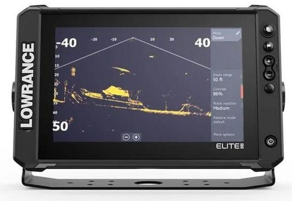 LOWRANCE Elite FS 10 FishReveal CHIRP DownScan ryby struktury i osłony, urządzenie na białym tle