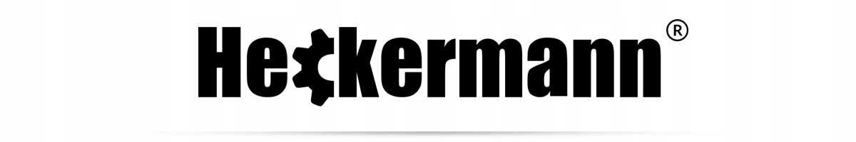 Logo z napisem \'Heckermann\' z elementem przypominającym zębatkę w literze \'c\'.