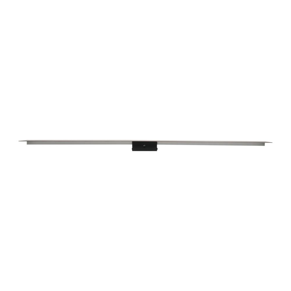 Na obrazie widoczny jest nowoczesny kinkiet LED w kolorze brązowym, o prostym, długim kształcie. Lampa ma minimalistyczny design z centralnym mocowaniem.