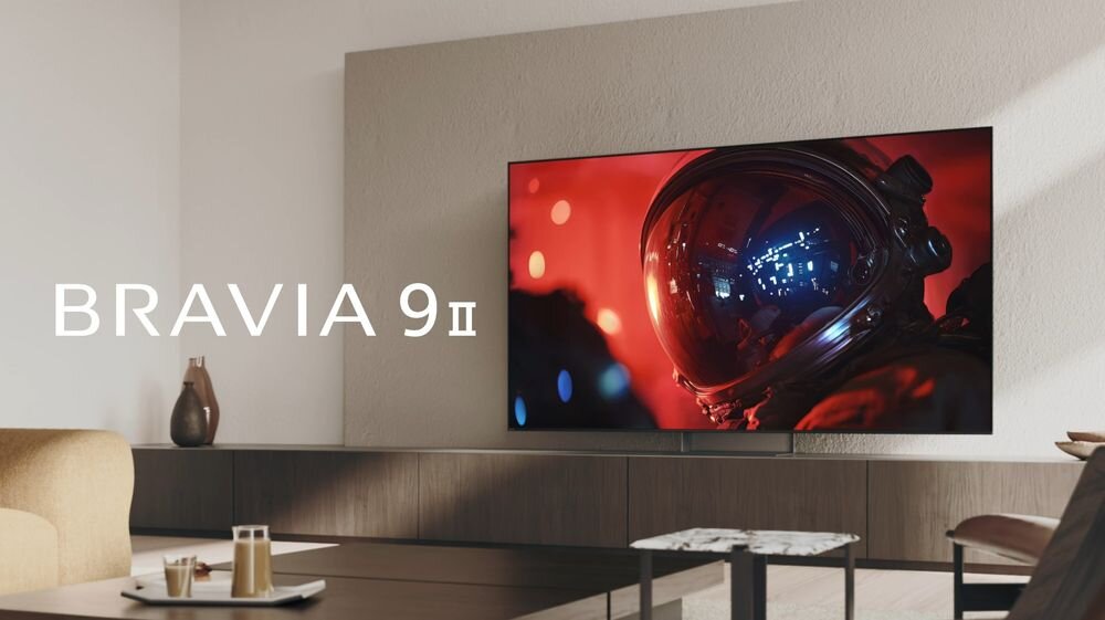 Telewizor SONY BRAVIA 9 II K-85XR95M2 RGB Backlight Master Drive Pro XR Processor AI Dolby Vision Dolby Atmos IMAX Enhanced HDMI 2.1 gaming 4K, telewizor zawieszony na ścianie w pomieszczeniu