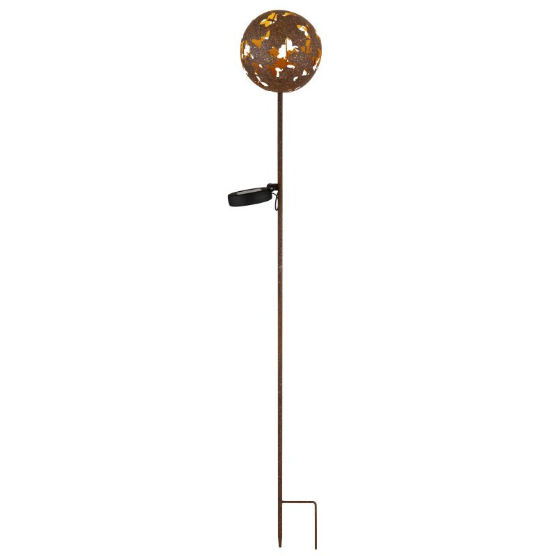 Lampa podłogowa z czarną podstawą i ażurowym kloszem w naturalnym kolorze, umieszczona na białym tle.